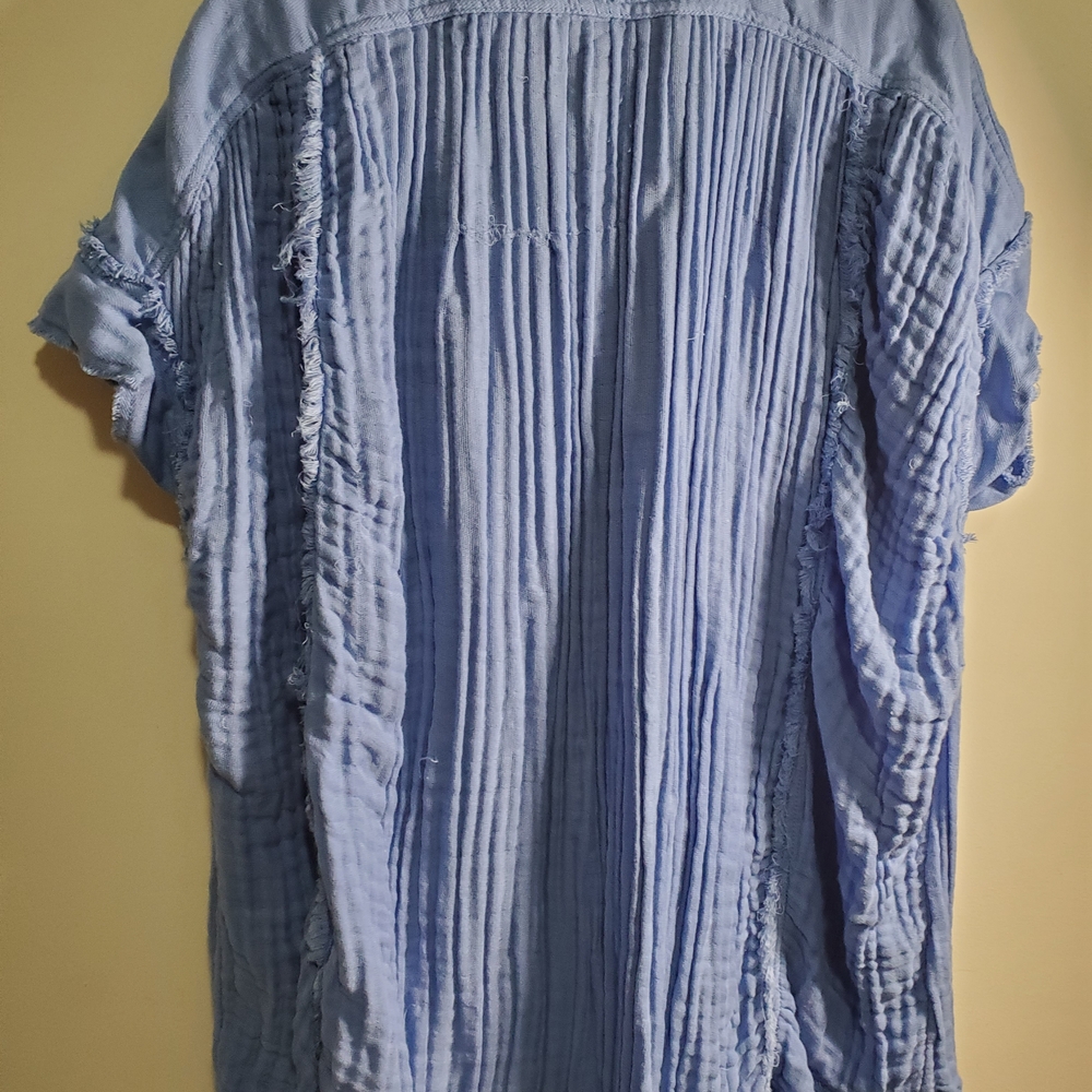 We The Free Light Blue Textured Shirt - Picture 10 of 16